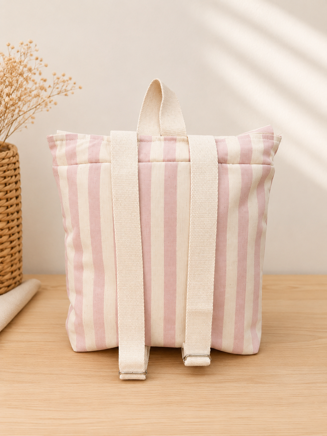 ZAINETTO BIMBA RIGHE ROSA E PANNA