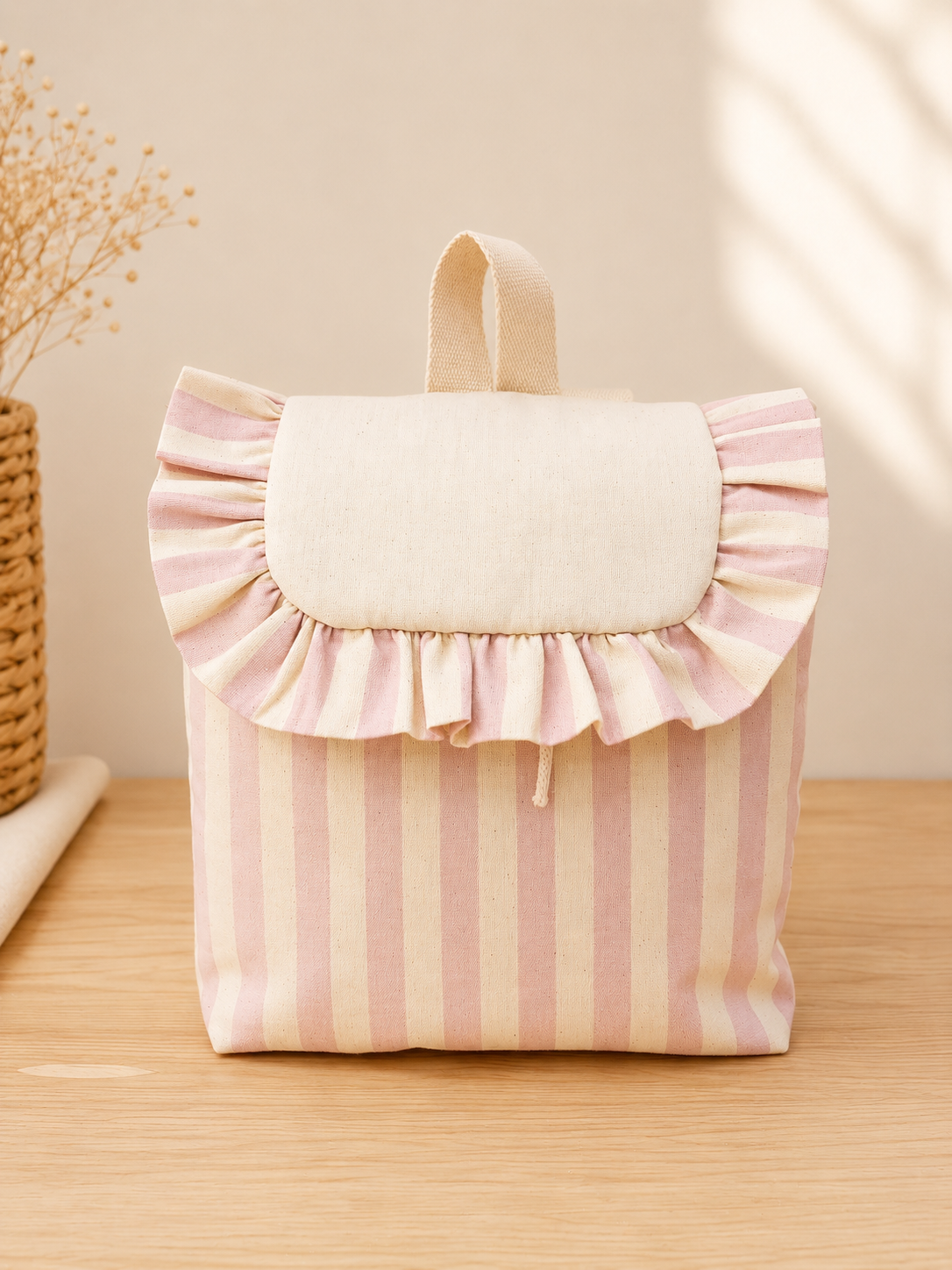 ZAINETTO BIMBA RIGHE ROSA E PANNA