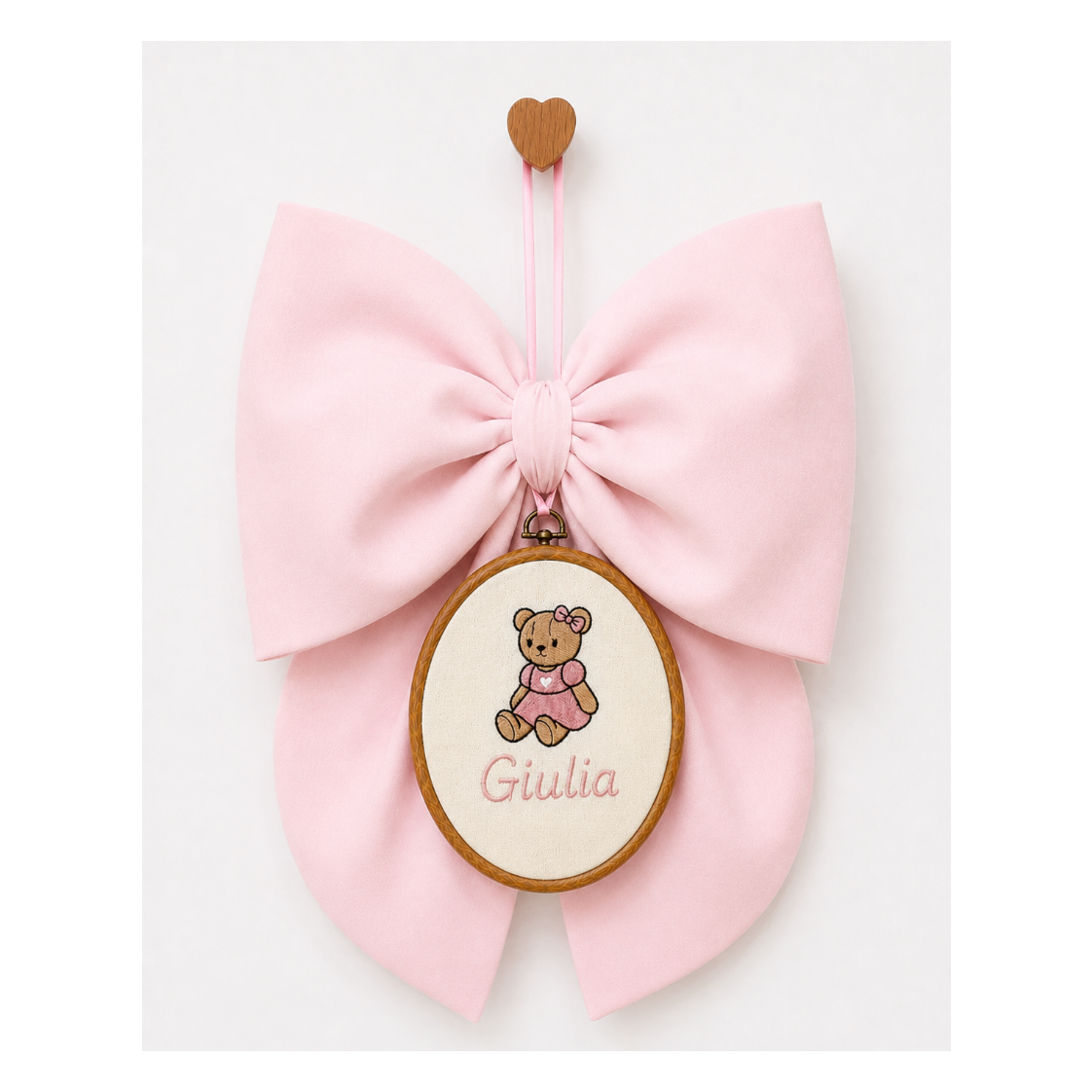 FIOCCO NASCITA  PERSONALIZZATO ROSA