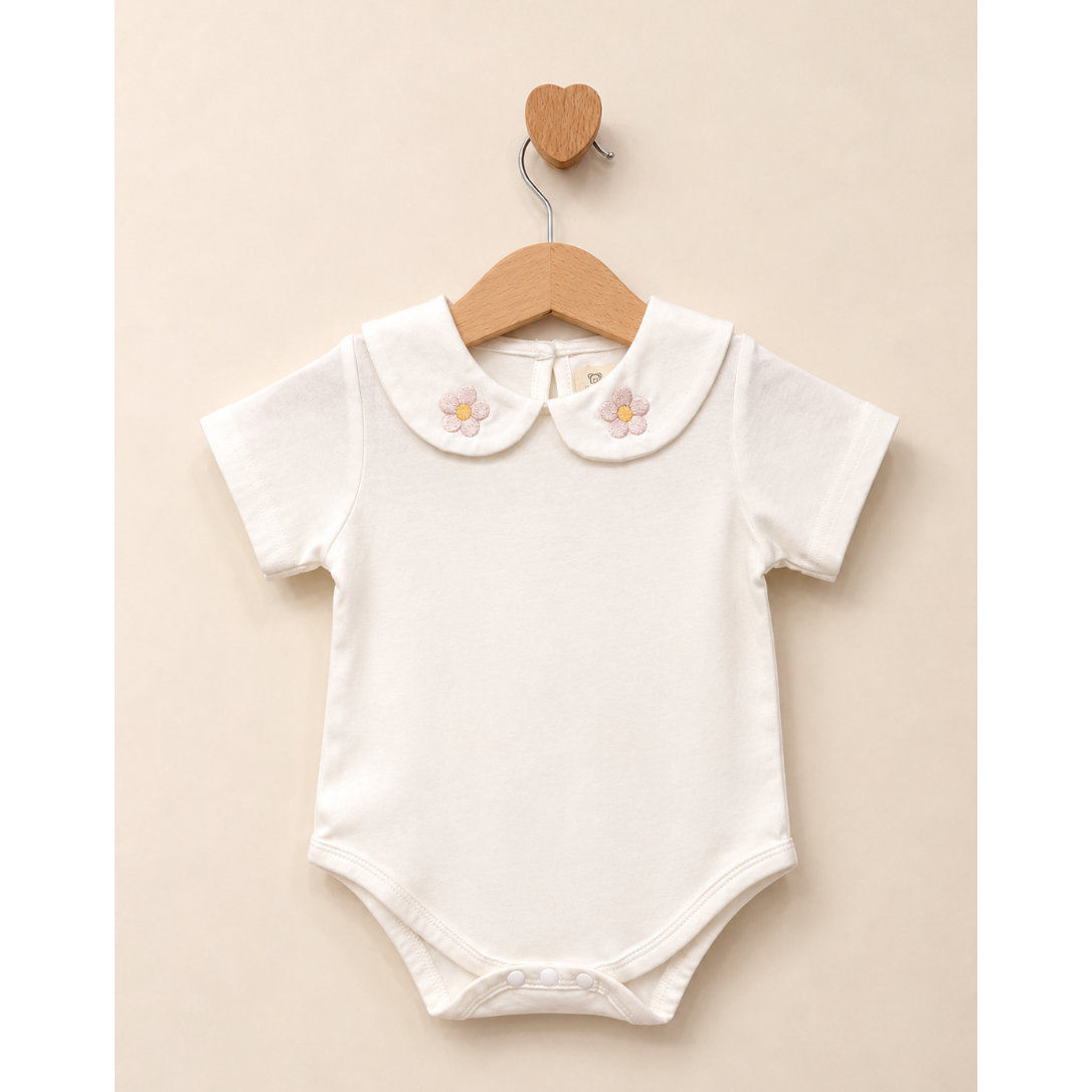 BODY MANICHE CORTE COLLETTO FIORELLINI
