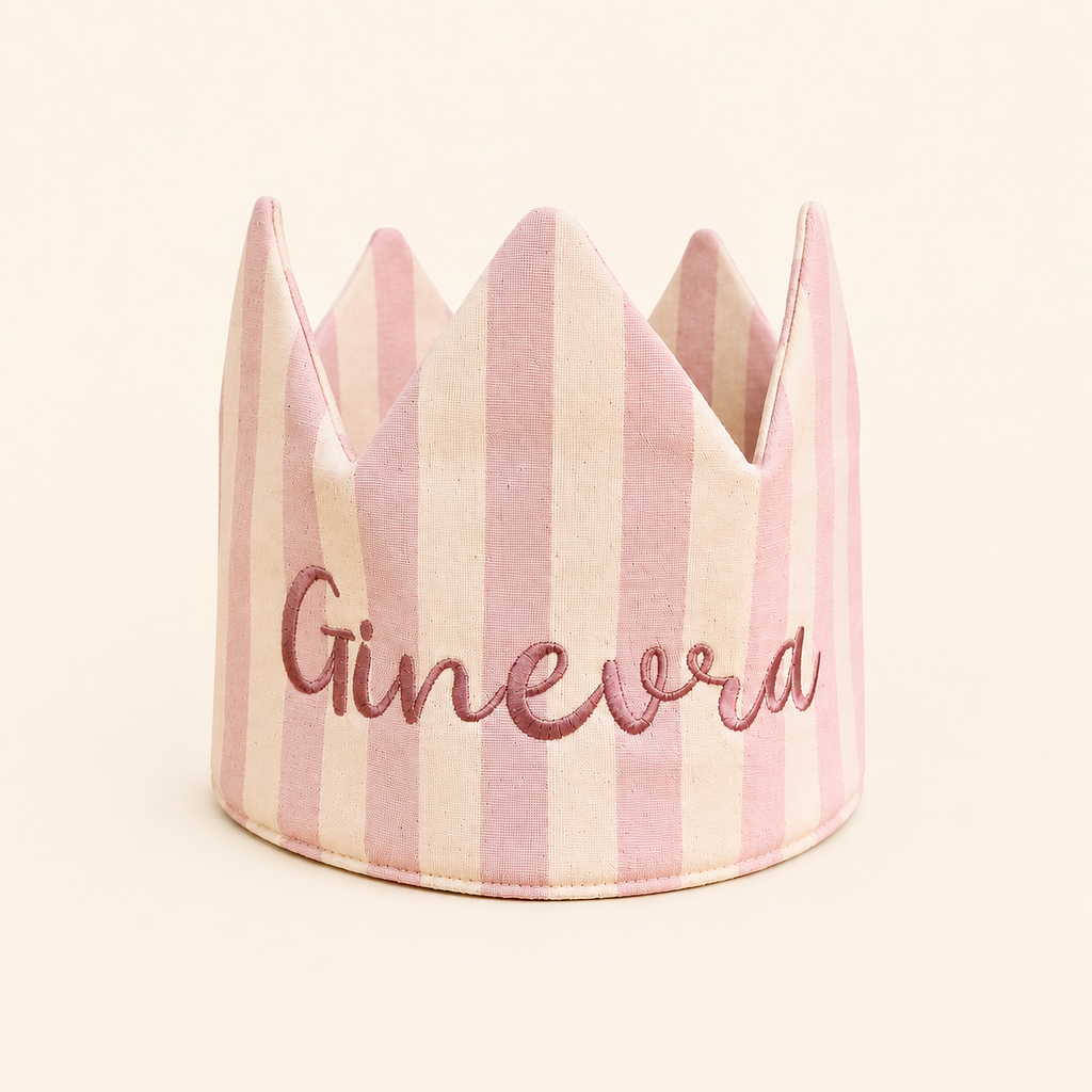 CORONCINA BIMBA RIGHE ROSA E PANNA