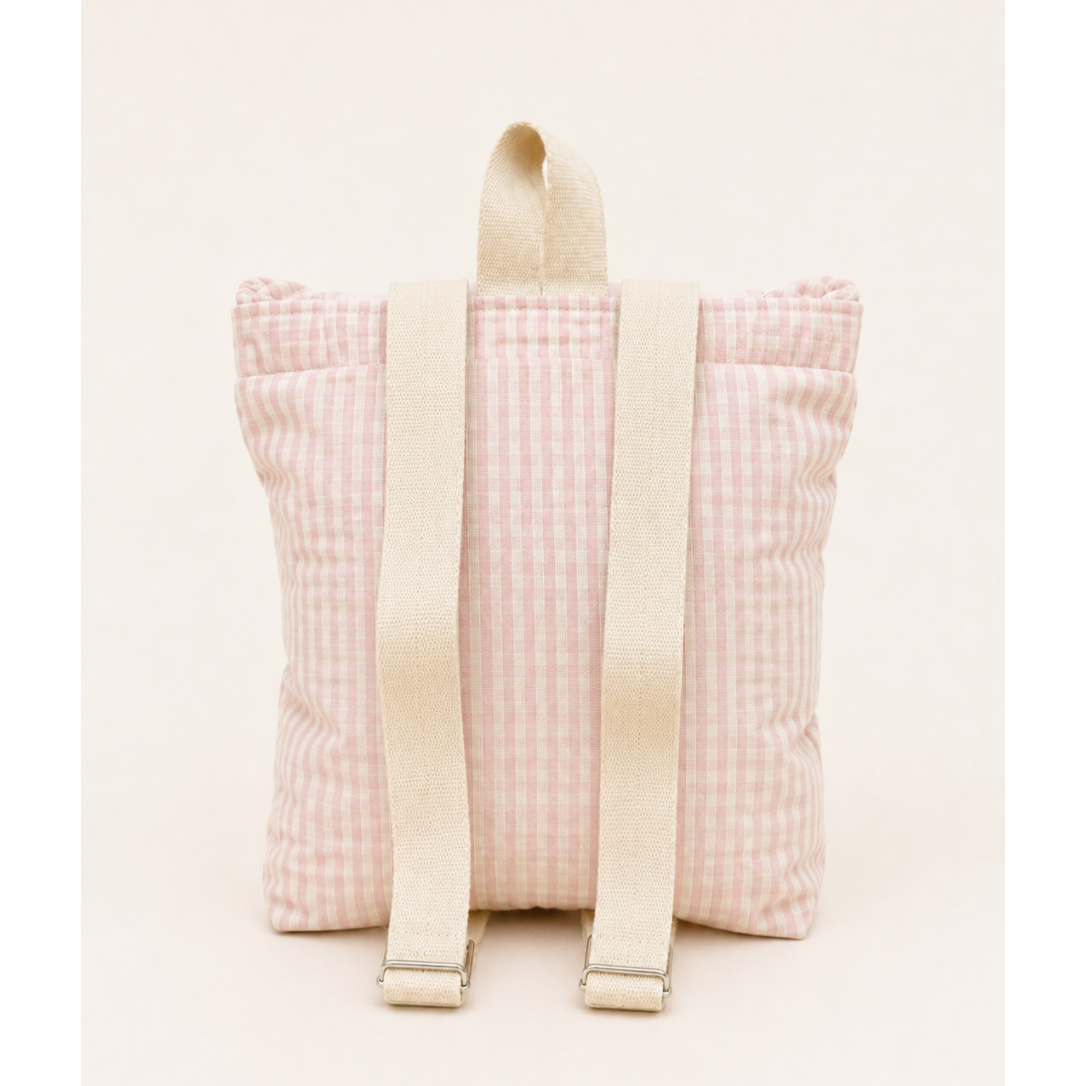 ZAINETTO QUADRETTI ROSA E PANNA
