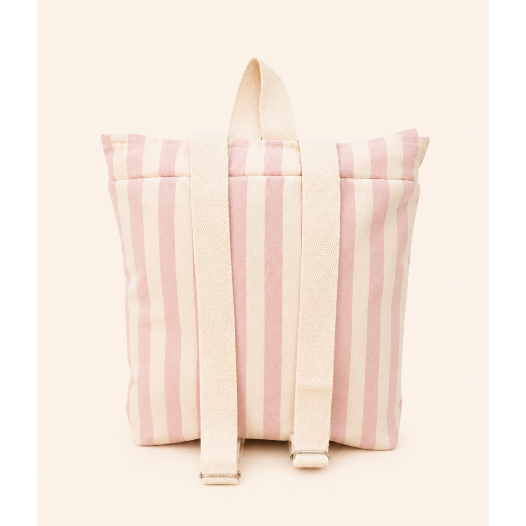 ZAINETTO BIMBA RIGHE ROSA E PANNA