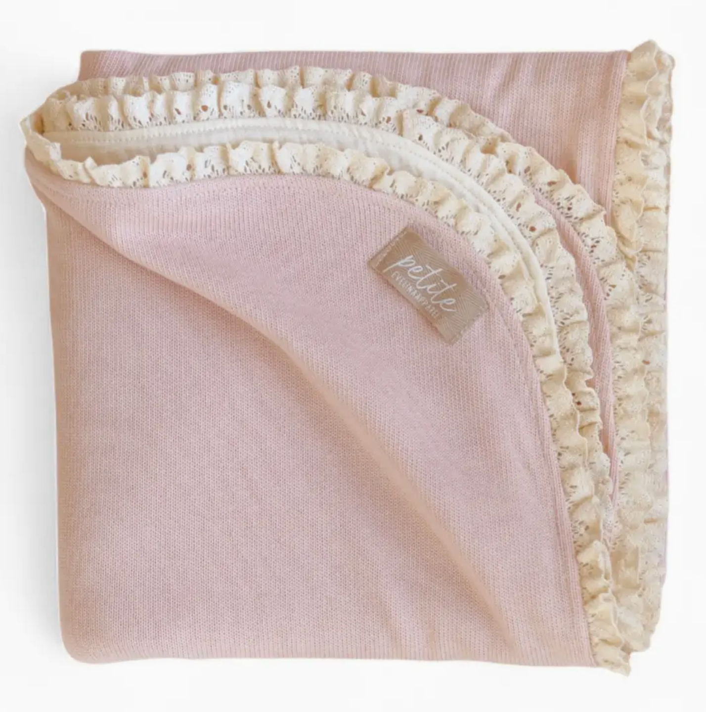COPERTINA IN MAGLIA+MUSSOLA PANNA /ROSA